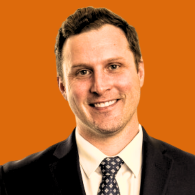 image of man with orange background